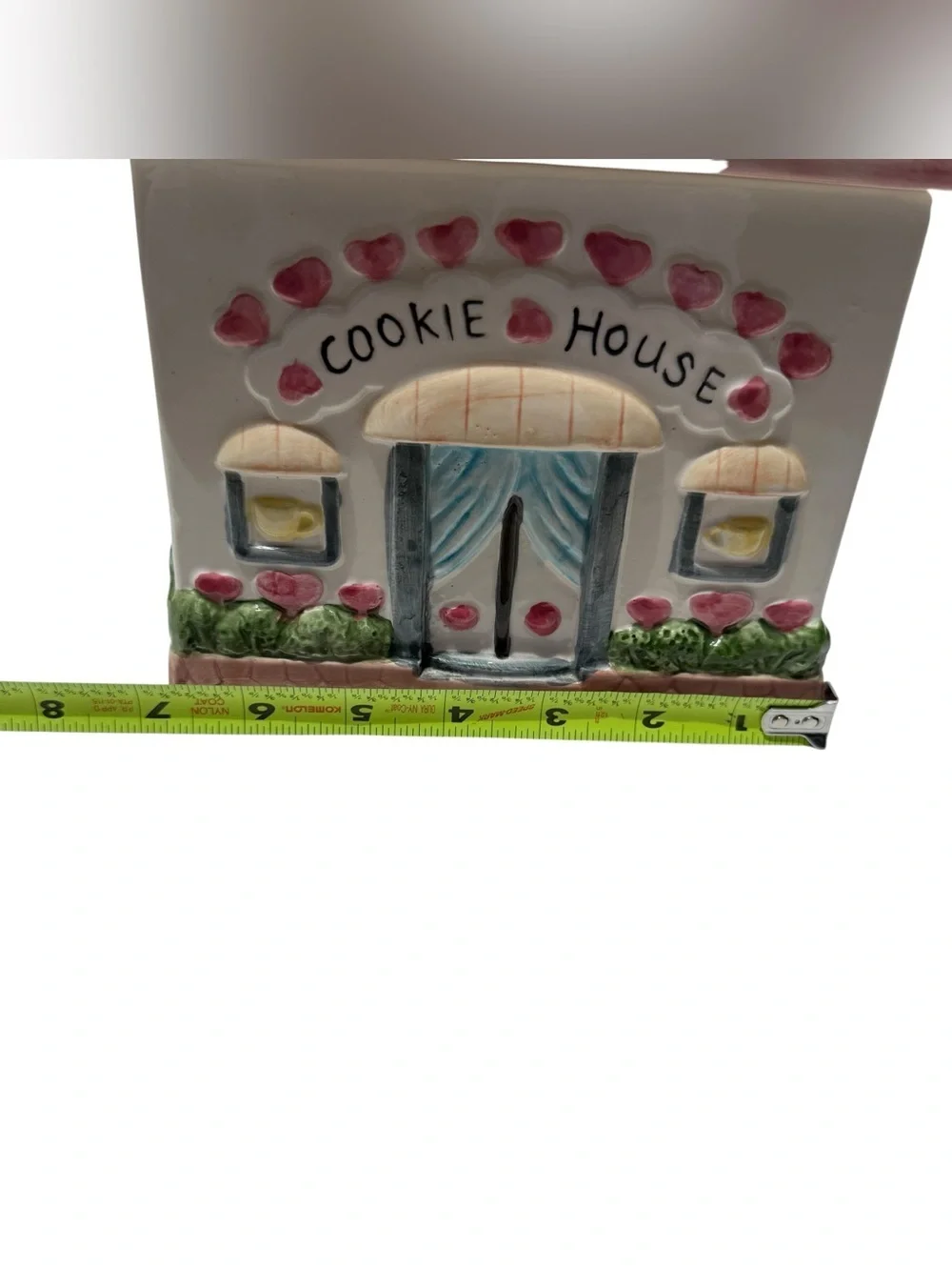 Vintage Pink Cottage Cookie House Cookie Jar Valentine Cottagecore Ceramic Decor